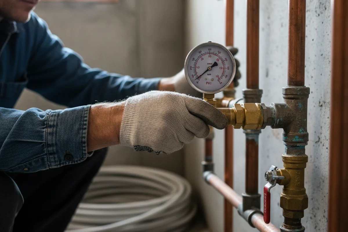 Pressure testing a repaired line during Water Line Repair in Manakin Sabot