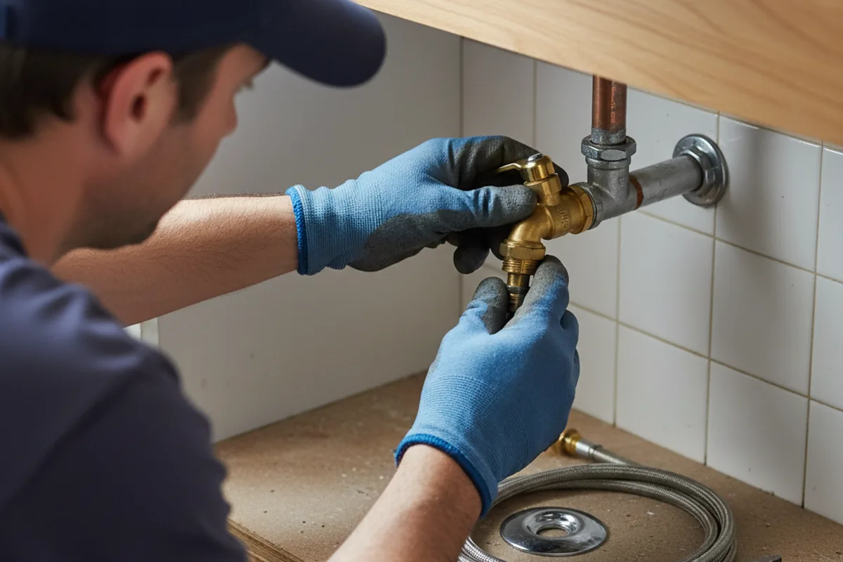 Shutoff valve and fitting work during Burst Pipe Repair in Manakin Sabot